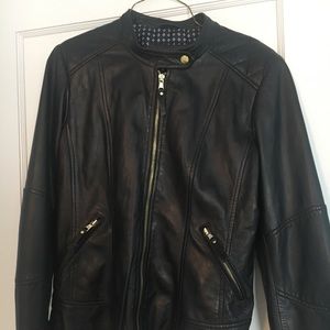 Daniel leather Selah Burnished Effect bomber